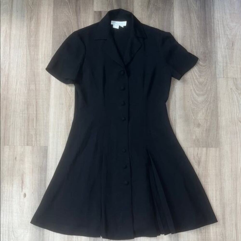 Warren Petites Chic Black Button-Up Mini Dress Sz 4